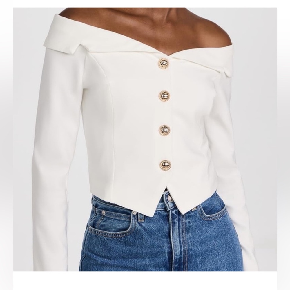 Endless Rose - Stretched Off the Shoulder Blazer Top
